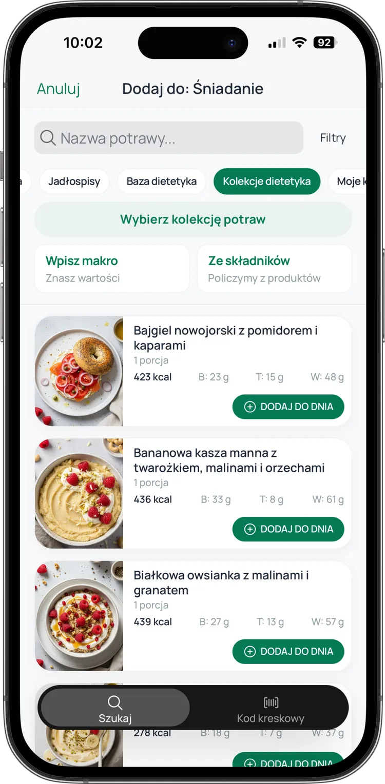 Podgląd interaktywnej listy zakupów