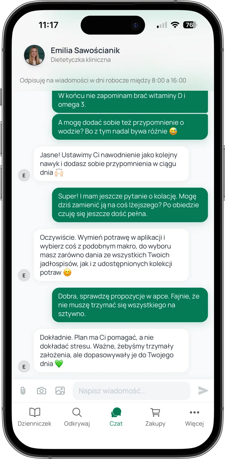 Aplikacja mobilna AvoDiet 3.0 z dzienniczkiem pacjenta